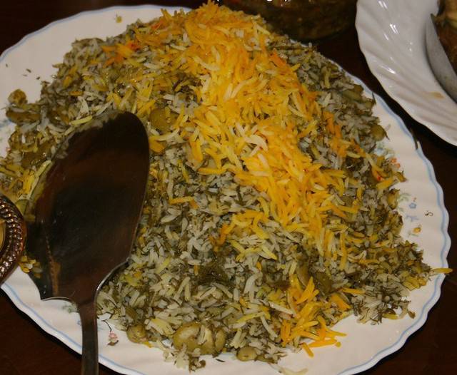 Sabzi pilaf is usually served with chicken and meat and is considered one of the hearty dishes of Iran