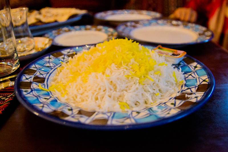 Chelo is a type of rice and pilafs that is served with a series of Iranian dishes.